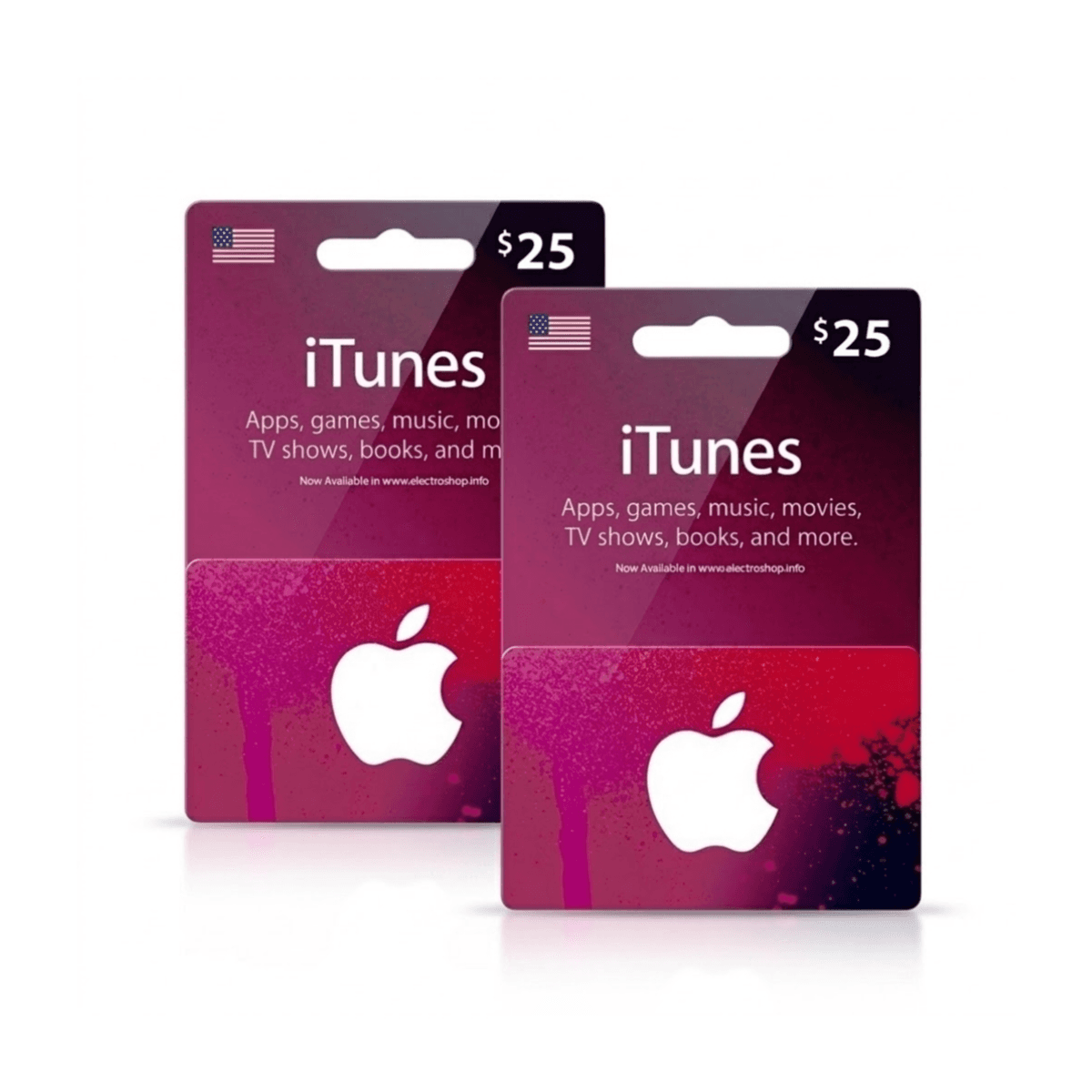 iTunes Gift Card 25 USD-2 Pieces (For USA Account)